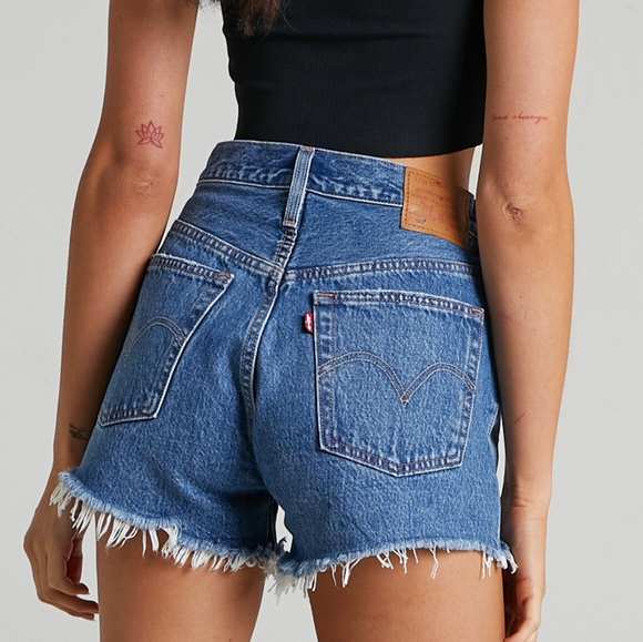 Levi's 501 High Rise Shorts Oxnard Athens Sz 27 Nwt - Picture 15 of 16